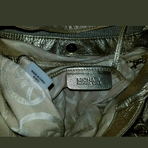 Michael Kors Metallic Gold Leather Chain Link Hobo - Picture 5 of 8